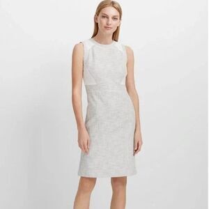 Club Monaco Pareesa Sleeveless Sheath Dress, Gray & White, Sz 0